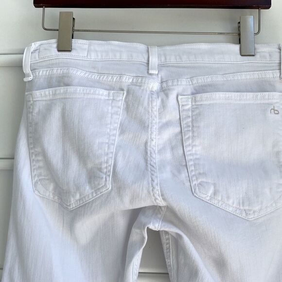 Rag & Bone Womens Aged Bright White The Dre Slim Boyfriend Stretch Jean Sz 26 - Picture 8 of 16